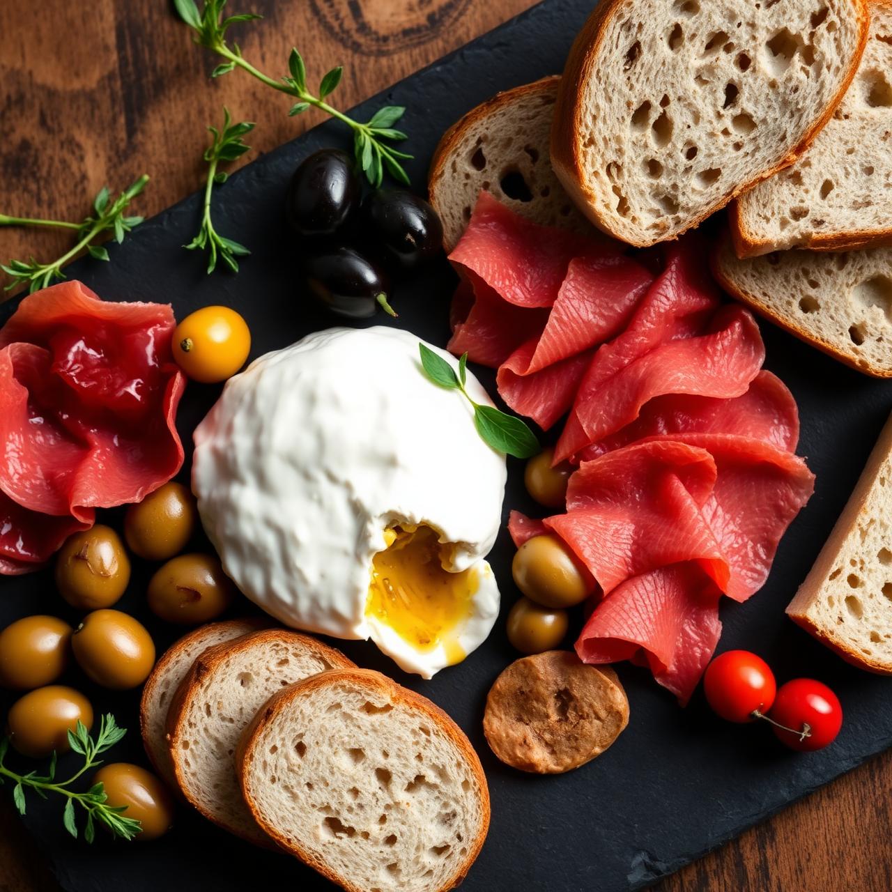 Tagliere di antipasti pugliesi con burrata