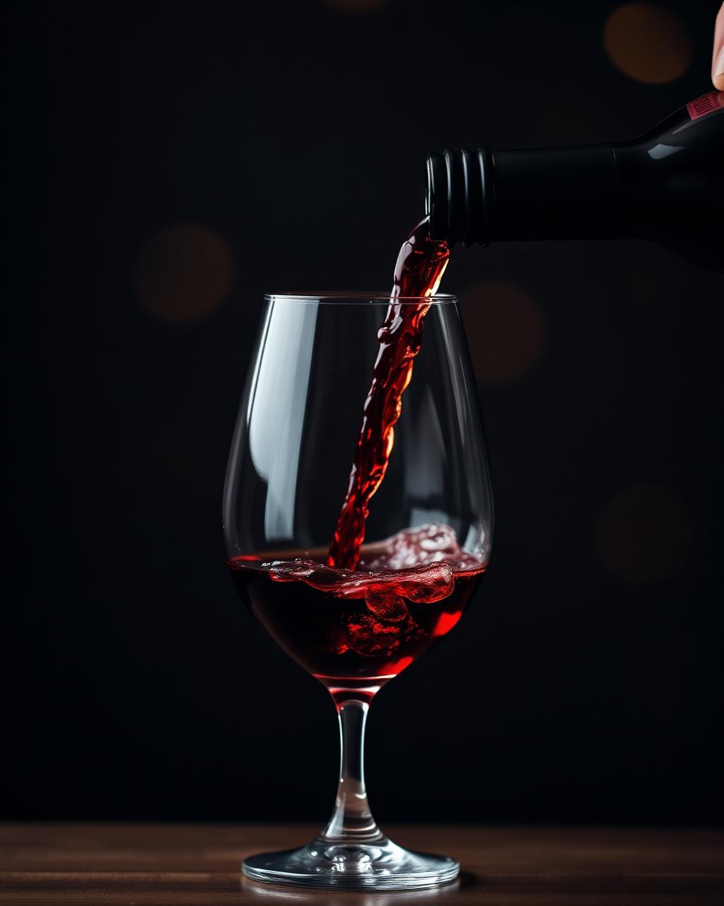 Calice di vino rosso versato